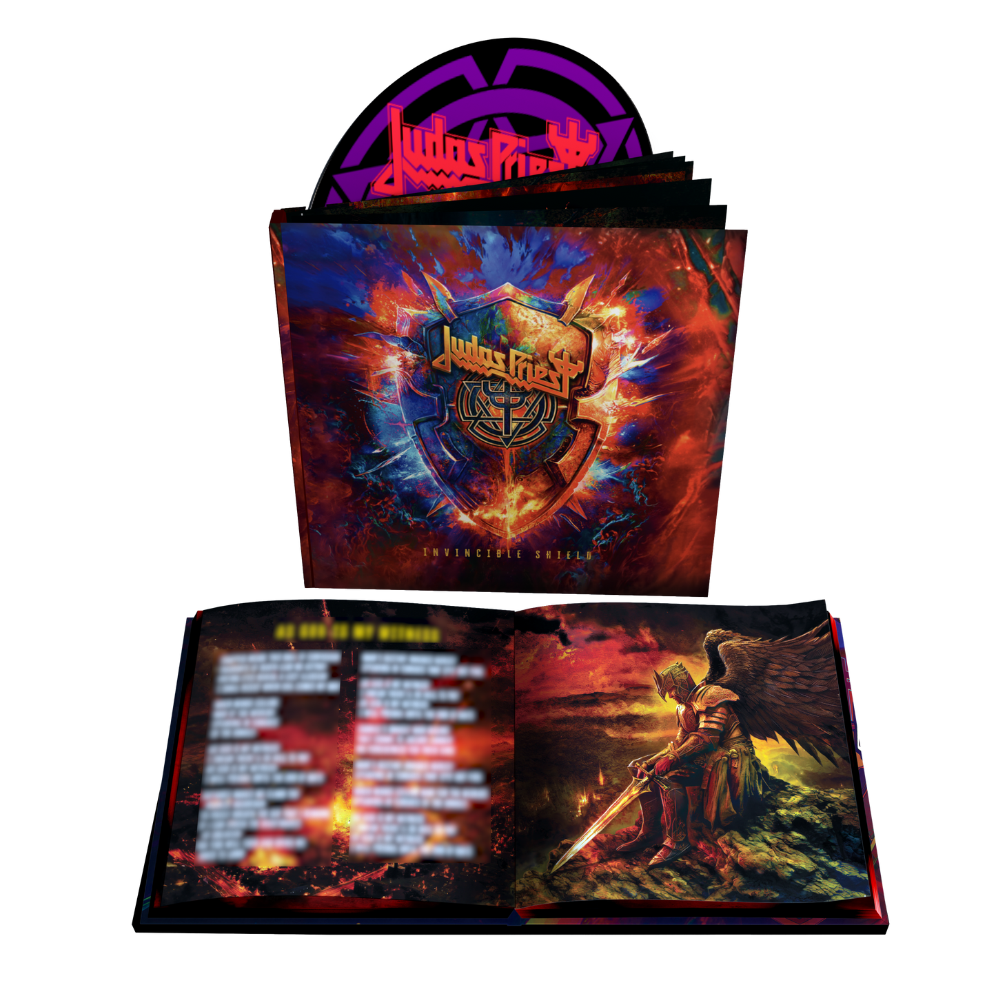 Front view of Judas Priest Invincible Shield | DELUXE HARDCOVER CD (3 BONUS TRACKS)
